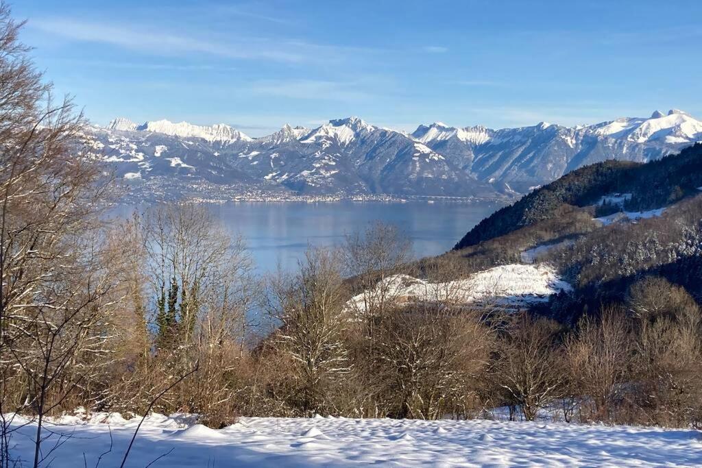 Duplex en station vue sur lac Leman Thollon-les-Mémises Extérieur photo