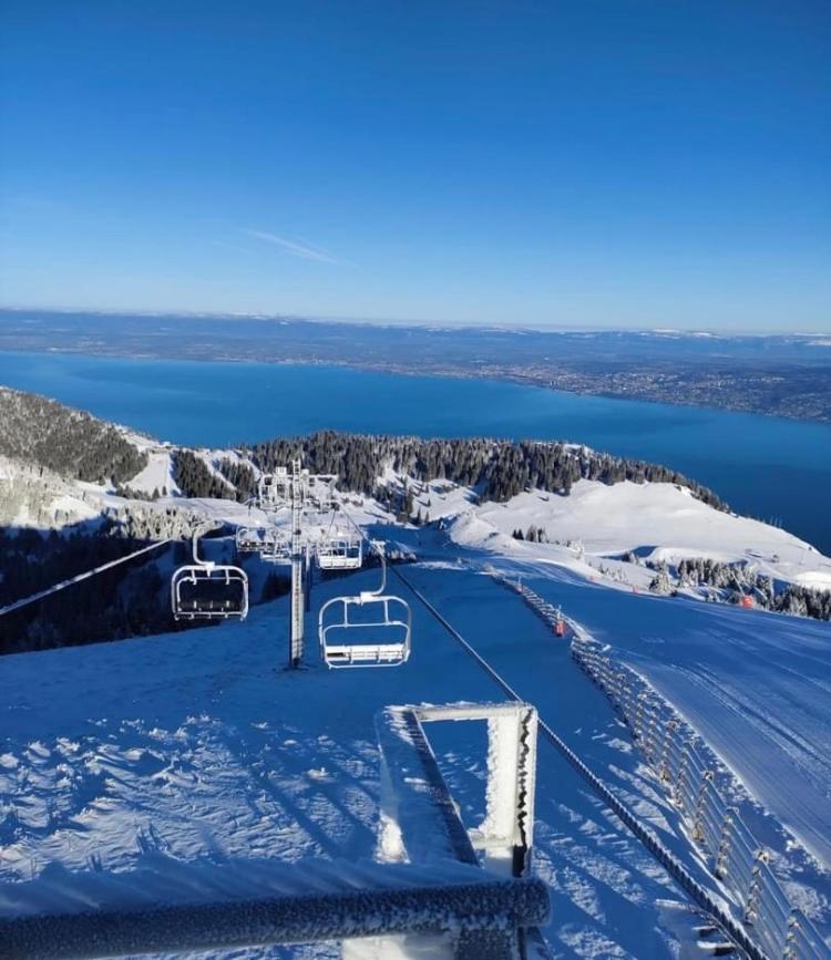 Duplex en station vue sur lac Leman Thollon-les-Mémises Extérieur photo